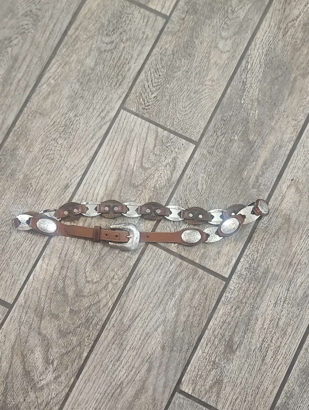 Vintage 1996 Tony Lama Copper Grizzly Brown Leather Western Belt Size 36